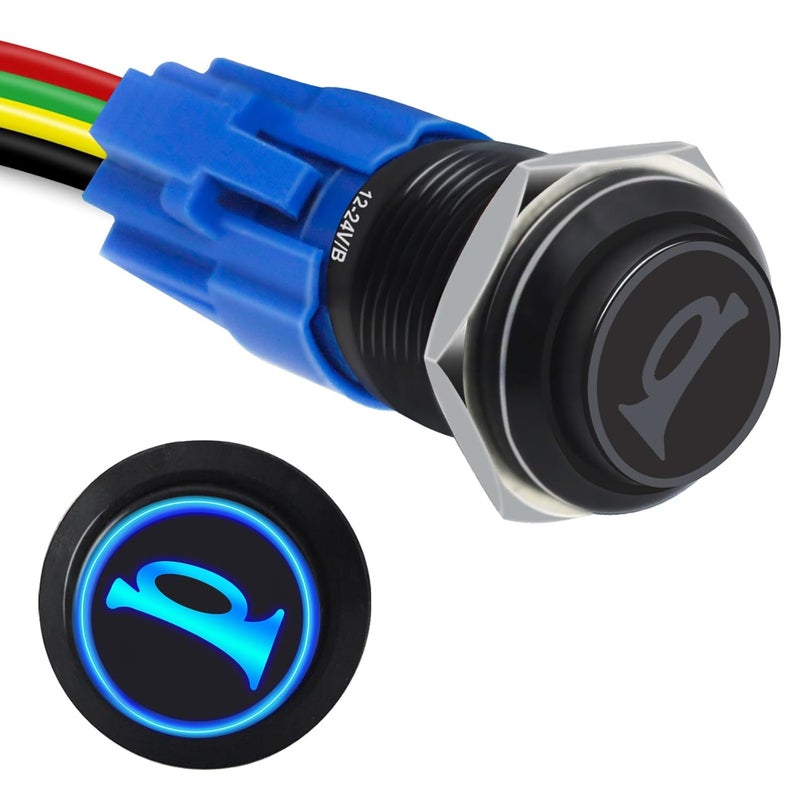 Gephynm Horn Button, Momentary Push Button Switch, Horn Switch for Car Modification, Push Button Switch a Tail Plug Harness - Image 1